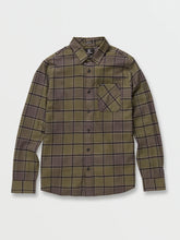 Load image into Gallery viewer, VOLCOM CADEN PLAID LONG SLEEVE SHIRT - MILITARY